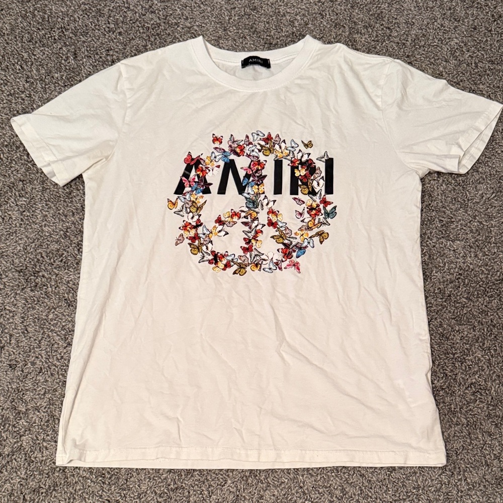 AMIRI White Butterfly Graphic T-Shirt Size XL Men